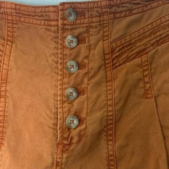 Anthropologie | Briony mini skirt button front burnt orange size 4 - Picture 6 of 8